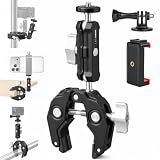 DAUEULITE Super Clamp Camera Clamp Mount Monitor 360°Ballhead Magic Arm Double Ball Head Adapter with 1/4"-20 & 3/8"-16 Thread for Canon Nikon DSLR Camera/Gopro/LED Light Ronin-M/Ronin MX/FreeflyMOVI