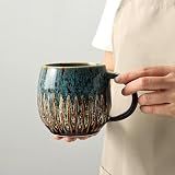 lpylxingyan Large Ceramic Coffee Mug - 20oz Big Tea Cup, Blue