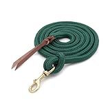 Weaver Equine Performance Lead Rope, Hunter Green, 10' Horse Cowboy Rope with Brass Plated Snap, Soft Comfort Grip, Barn Horse Tack for Daily Use