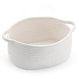Happyiren Cute Woven Burr Basket with Handle, Baskets for Gifts Empty, Gift Baskets for Graduation Birthday Wedding Baby Shower, Storage Organizer Container for Nursery, 13" D x 8" W x 6" H