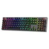 Redragon K556 PRO Upgraded Wireless RGB Gaming Keyboard, BT/2.4Ghz Tri-Mode Aluminum Mechanical Keyboard w/No-Lag Connection, Hot-Swap Linear Quiet Red Switch