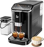 LIZHOUMIL 1.5L 20-Bar Fully Automatic Espresso Coffee Machine with Built-in Grinder and Auto Milk Frother,Auto-Cleaning Coffee Maker for Latte, Cappuccino, Americano