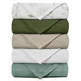 Muslin Receiving Blankets 5 Pack, Soft Swaddle Wraps for Newborn Babies