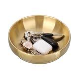 GUSHBIN 7.4 Inch Key Bowl for Entryway Table,Gold Decorative Bowl for Keys