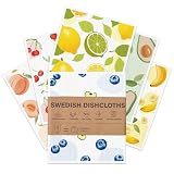 Aitoper Swedish Dishcloths for Kitchen, 6 Pack, Reusable Paper Towels Washable, Super Absorbent Dish Drying Rags, Fast Dry Non-Scratch Cloths for Washing Dishes, Biodegradable