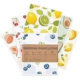 Aitoper Swedish Dishcloths for Kitchen, 6 Pack, Reusable Paper Towels Washable, Super Absorbent Dish Drying Rags, Fast Dry Non-Scratch Cloths for Washing Dishes, Biodegradable