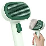 aumuca Cat Brush for Shedding, Cat Brushes for Indoor Cats, Horses Grooming Deshedding Brush for Dog Kitten Horse Massage Removes Loose Fur, Forest Green
