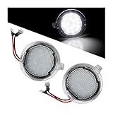 Osilly 2PCS Car LED Side Mirror Puddle Lights, Vehicle Puddle Lamp Indicator, Automotive Mirror Signal LED Lamps Replacement Accessories, Compatible with Explorer Edge Mondeo (White)