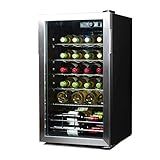 BLACK+DECKER 26 Bottle Wine Fridge with Interior Light and Mechanical Temperature Control, Compressor Cooling Wine Cooler Refrigerator with 4 Wine Racks and 1 Flat Shelf,Fridge with Bottom Compartment
