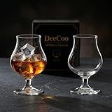 DeeCoo 2 Pack Crystal Whiskey, Bourbon, Scotch Glasses, Wine Tasting Glasses 7 oz, Shot Glasses Set, Old Fashioned Brandy Snifter Glass for Liquor Tequila Gin Cognac Vodka Cocktai, Gift for Men Father