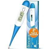 Boncare 10 Seconds Oral Thermometer for Adults and Kids - Accurate & Safe Rectal Digital Thermometer for Baby with Fever Alarm (Light Blue)