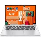 HP 17.3 inch Laptop with Lifetime Office 365 for The Web, Intel 13th 8 Cores i3 CPU (Beat 11th i5), 16GB RAM, 256GB SSD Storage, 10 Key Number Pad, Windows 11, No Mouse