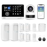 Home Security System, Alarm System for Home Security, WiFi/GSM SMS Alarm System with Motion Detector, 120dB Alarm Siren, Door/Window Burglar Alarm, Smart Remote Control, Alexa-Compatible (G03-2E)