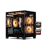 ALCPOK Gaming PC Desktop, AMD Ryzen 7 5700G 3.8GHz, 16GB DDR4 3200MHz RAM, 1TB NVMe SSD, 550W Bronze Power Supply, ARGB Fans,Tower Computer for Office,Photo Editing