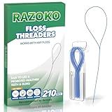 RAZOKO Floss Threaders | Dental Floss Threaders for Braces, Bridges, and Implants |210PCS (Pack of 3)