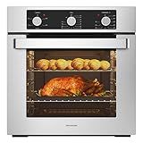 24" Single Wall Oven, ETL Certified, ThermoMate 2.79 Cu. Ft. Built-in Electric Oven with 5 Cooking Functions, Electric Wall Ovens with Stainless Steel Finish, Mechanical Knobs Control