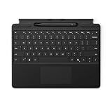 Microsoft Surface Pro Keyboard with Pen Storage, Compatible with Copilot+ (11th Edition), Surface 9 and 8, Alcantara Material, Black