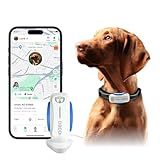 DBDD Dog GPS Tracker, Smart Waterproof Tracker with Real-Time Location, Escape Alerts, Activity Monitor, iOS & Android Compatible, for Dogs 40 lbs+ (White)