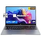 2025 Laptop with Windows 11, Intel Quad-Core Processor (up to 3.6GHZ)16GB DDR4 RAM 512GB SSD,15.6 Inch FHD IPS Display, Metal Body,5000mAh Battery,USB3.2,Portable Laptops Computer for Business Office