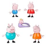 PEPPA PIG Peppa's Family of Five with Baby Evie, Poseable Figures Hold Hands, Preschool Toys for Girls and Boys 3 and Up