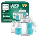 Philips Avent Glass Natural Bottle with Natural Response Nipple, Baby Gift Set, SCD858/01