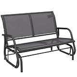 Outsunny 2-Person Outdoor Glider Bench with Steel Frame, Gray