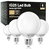 TJOY G25 LED Globe Light Bulbs, Vanity Light Bulb for Bathroom 40W Equivalent, 5000K Daylight White E26 Base, Round Decorative Bulb for Vanity Makeup Mirror, CRI85+, 450LM, Non-Dimmable, UL, 4 Pack