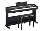 Yamaha Arius Series 88-Key Weighted Action Upright Digital Piano for Beginner and Intermediate Players, Dynamic Response, Grand Piano Sound, 3-pedal Unit, Upright Design, Bench Included, Black YDP105B