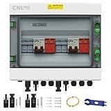 CNLonQcom 2 String Solar PV Combiner Box 2 in 2 Out IP65 DC500V 32A Circuit Breaker with Surge Protector and 15A PV Fuse,Solar Disconnect Switch Outdoor Waterproof for Solar Panels System