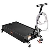 VEVOR Low Profile Oil Drain Pan, 20-Gallon Metal Oil Change Pan, Effective Oil Drain Cart with 180W Electric Pump, Wheels & Folding Handle, Oil Drain Tank for Cars, SUVs, Trucks, Buses, RVs