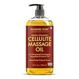 Majestic Pure Firming Body Massage Oil- Helps Smooth the Appearance of Cellulite & Improve Skin Texture- Natural Oils with Collagen- Refreshing Aromatherapy Body Oil for Legs & Full Body - 8 fl oz