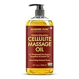 Majestic Pure Firming Body Massage Oil- Helps Smooth the Appearance of Cellulite & Improve Skin Texture- Natural Oils with Collagen- Refreshing Aromatherapy Body Oil for Legs & Full Body - 8 fl oz