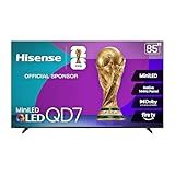 Hisense 85" Class QD7 Series Mini-LED 4K UHD Smart Fire TV (85QD7QF, 2025 Model) - QLED, Native 144hz, HDR10+, Dolby Vision, Dolby Atmos, Game Mode Pro, ALLM, Alexa Built in with Voice Remote, MEMC