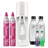 SodaStream TERRA Sparkling Water Maker, Value Bundle, CQC CO2 System, Includes 2 Quick Connect 60L CO2 Cylinders, 3 Dishwasher Safe BPA Free Bottles, 2 bubly Drops, Make your own Pepsi, White