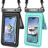 Rynapac Floating Waterproof Phone Pouch [Up to 8.5''] - 2 Pack IPX8 Double Space Waterproof Phone Case with Adjustable Lanyard for iPhone 17 16 15 14 Pro Max, TouchScreen, Beach Cruise Essentials 2026
