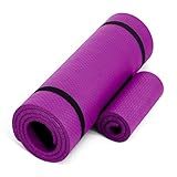 CAP Barbell High Density Exercise Yoga Mat with strap and Knee Pad 71"x24"x1/2" - WINE