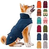 KYEESE Dog Coat Waterproof Dogs Jacket with Fleece Lined Windproof Dog Coats for Small Dogs Thick Pets Clothes with Pocket Soft Pet Sweater for Cold Weather Warm Pet Winter Puffer Coat with Leash Hole