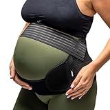 BABYGO® 4 in 1 Pregnancy Support Belt Maternity & Postpartum Band - Relieve Back, Pelvic, Hip Pain, SPD & PGP | inc 40 Page Pregnancy Book for Birth Preparation, Labor & Recovery (Large, Black)