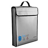 TuoBak's Fireproof Waterproof Document Bag with Zipper,Heat Insulated Upgraded Fireproof Document Bag 15.8”x 12.6”×2.5” for Important Document Storage Organizer for Valuables, Legal Documents Safe
