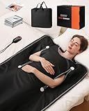 EHINI Far Infrared Sauna Blanket-Sauna Blanket for Home Use, Portable Design for Detoxification and Relaxation Highest 176℉, 20-60 Minutes Timer, 6 ft x 2.65 ft (Black)