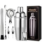 Vizoshi Cocktail Shaker Set, 7-Piece Bartender Kit, Mixology Kit, Bar Set