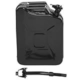 5 Gallon Metal Container with Spout and Handle, Trucks Cars Motorcycle Equipment,Green,1 Pack (Black, 1 Pack)
