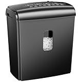 Locksworth 8-Sheet Micro Cut Paper Shredder P-4 High Security for Home Office Use with Handle, Shreds Credit Card/Staple 4 Gallons(Black) Visual Window Wastebasket