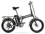 1000W Folding Electric Bike, 48V 20.8AH Large Removable Battery E-Bike, 30+MPH, 80 Miles Max Range, 20" Fat Tire Electric Bike for Adults, Adult Electric Bicycles Commute E-Bikes For Women/Men