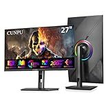 CUNPU 27 Inch QHD 2560 x 1440 Gaming Monitor, 180Hz (Up to 200Hz),1ms GTG, Fast IPS, DCI-P3 93%, High Brightness 450cd/㎡, G-Sync, Height Adjustable Vertical Stand, Speakers, DP/HDMI, 144Hz 2K Monitor