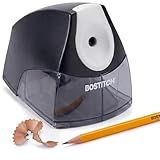 Bostitch Office Electric Pencil Sharpener for Classroom & Desk Use, Heavy-Duty Stall-Free Motor, High-Capacity Shavings Tray, Black