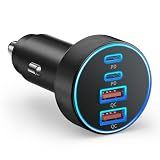 Car Charger USB C, 4-Port 90W Super Fast Charging Car Phone Charger Adapter
