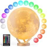GROPINFLY Moon Lamp, 6 Inch Sliding Control Moon Light, Kids Night Light, 16 Colors Moon Night Light with Unique Stand,Timing, Room Decor, Birthday Gifts for Kid Girls Boys Teens Women Friends Lover