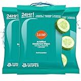 Lume Acidified Deodorant Wipes - 24 Hour Odor Control - Aluminum Free, Baking Soda Free, Skin Loving - 15 Count (Pack of 3) (Cool Cucumber)