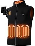 burngogo Heated Vest for Men Women, 3 Heating Levels 6 Heating Zones, Heated Jackets for Men Women (Not Included Battery) XL Black